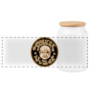 Tough Kid - Panoramic Cookie Jar with Wooden Lid - white - Front