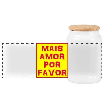 T-shirt mais amor por favor t-shirt - Panoramic Cookie Jar with Wooden Lid - white - Front