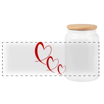 LIEBE. PAAR. GERADE VERHEIRATET. Junggesellinnenabschied. VALENTINSTAG. - Panorama Keksdose mit Holzdeckel - Weiß - Vorne