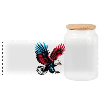 Aigle - Boîte à biscuits avec couvercle en bois - blanc - Devant