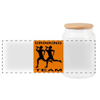 Bière de l’équipe pour la fête des pères - Boîte à biscuits avec couvercle en bois - blanc - Devant