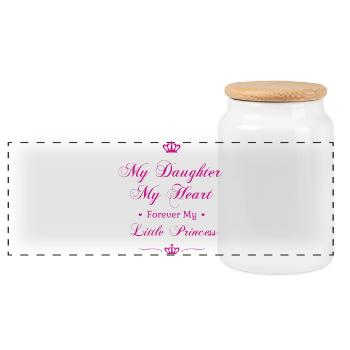 My Daughter My Heart Forever My Little Princess - Panorama Keksdose mit Holzdeckel - Weiß - Vorne