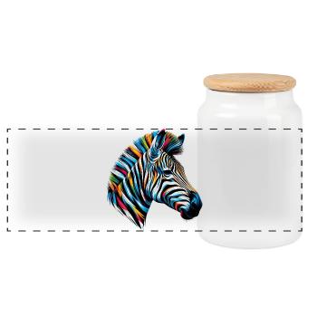 Zebra - Panorama Keksdose mit Holzdeckel - Weiß - Vorne