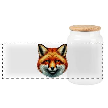 Renard - Boîte à biscuits avec couvercle en bois - blanc - Devant