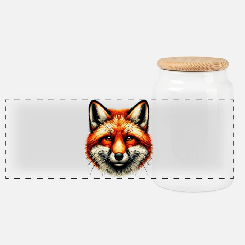Fuchs - Panorama Keksdose mit Holzdeckel - Weiß