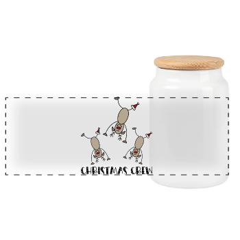 Fêter Noël en groupe - Boîte à biscuits avec couvercle en bois - blanc - Devant
