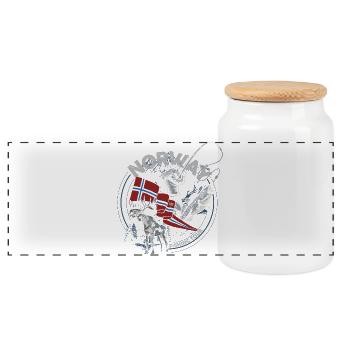 NORWAY FISHING TOUR - Moose - Woman Edition - Panorama Keksdose mit Holzdeckel - Weiß - Vorne
