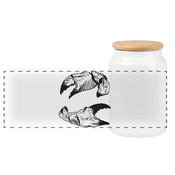 Nordique avec passion – style crabe ! - Boîte à biscuits avec couvercle en bois - blanc - Devant