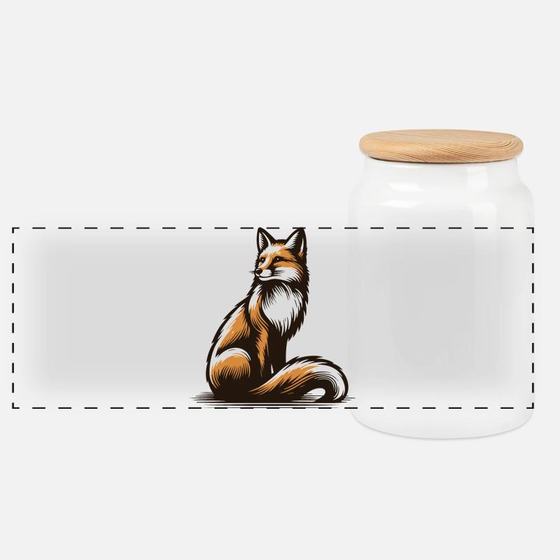 Fox - Panorama Keksdose mit Holzdeckel - Weiß