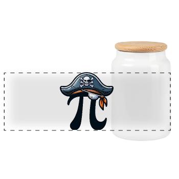 Pirate Pi Day Pirate Motif Fans de mathématiques Enseignant - Boîte à biscuits avec couvercle en bois - blanc - Devant