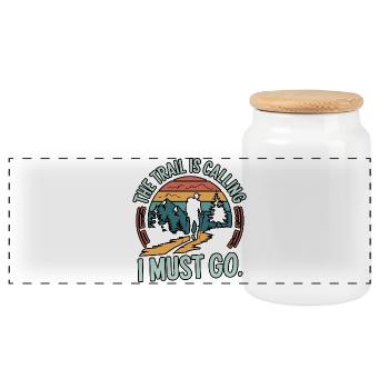 Le sentier m’appelle et je dois y aller - Boîte à biscuits avec couvercle en bois - blanc - Devant
