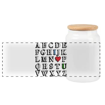 ILU - Panoramic Cookie Jar with Wooden Lid - white - Front