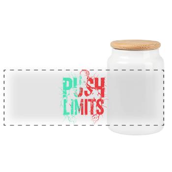 Gym Shirt Push Limit - Panorama Keksdose mit Holzdeckel - Weiß - Vorne