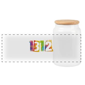 ACAB 1312 - Panoramic Cookie Jar with Wooden Lid - white - Front