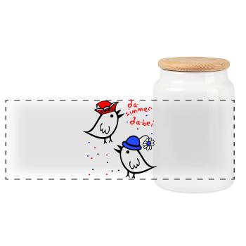 Il y a toujours un carnaval - Boîte à biscuits avec couvercle en bois - blanc - Devant
