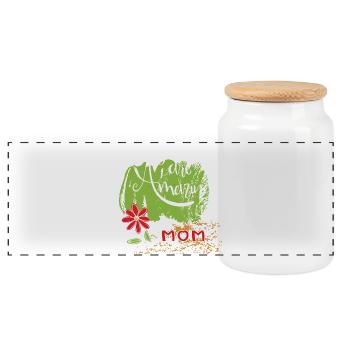 you are amazing mom - Panorama Keksdose mit Holzdeckel - Weiß - Vorne