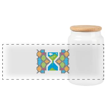 Chargement de Pixel Gaming – Don’t Panic Hourglass - Boîte à biscuits avec couvercle en bois - blanc - Devant