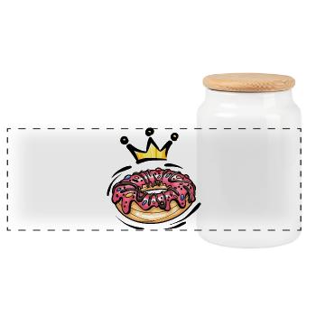 Couronne de beignets Candy Colorful - Boîte à biscuits avec couvercle en bois - blanc - Devant