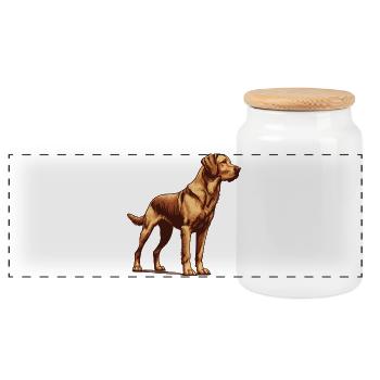 Chesapeake Bay Retriever - Panorama Keksdose mit Holzdeckel - Weiß - Vorne