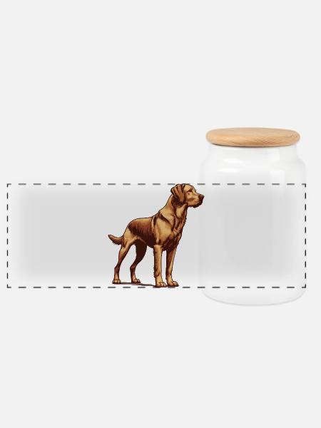 Chesapeake Bay Retriever - Panorama Keksdose mit Holzdeckel - Weiß
