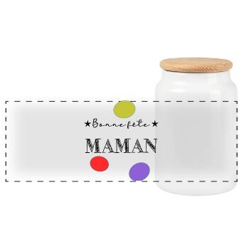 MAMA. MUTTERTAG. SCHÖNEN MUTTERTAG - Panorama Keksdose mit Holzdeckel - Weiß - Vorne