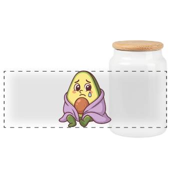 Sad Lawyer - Panoramic Cookie Jar with Wooden Lid - white - Front