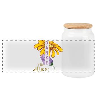 Merci pour tout - Boîte à biscuits avec couvercle en bois - blanc - Devant