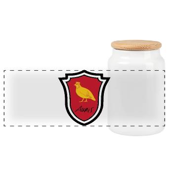 Aunis - Boîte à biscuits avec couvercle en bois - blanc - Devant