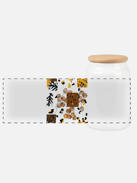 Animal Tier Print Muster - Panorama Keksdose mit Holzdeckel - Weiß