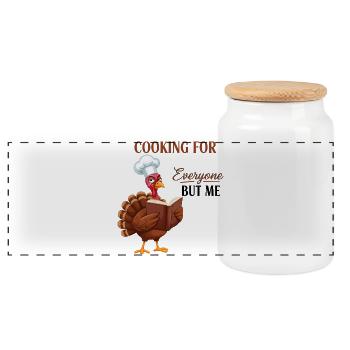 Cuisson de la dinde - Boîte à biscuits avec couvercle en bois - blanc - Devant