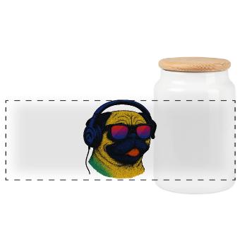 Carlin avec musique des années 80 DJ Cyberpunk Gamer Rétro - Boîte à biscuits avec couvercle en bois - blanc - Devant
