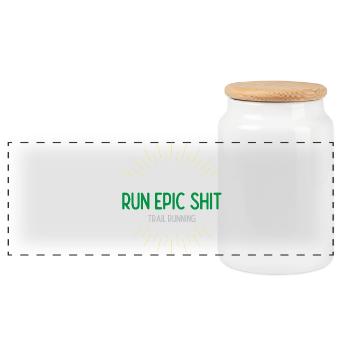 Run Epic Shit - Trailrunning - Panorama Keksdose mit Holzdeckel - Weiß - Vorne
