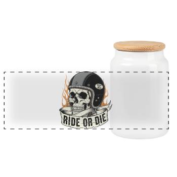Ride or Die - Panorama Keksdose mit Holzdeckel - Weiß - Vorne