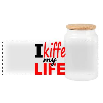 i_kiffe_my_life - Panorama Keksdose mit Holzdeckel - Weiß - Vorne