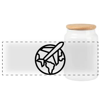 Voyage - Boîte à biscuits avec couvercle en bois - blanc - Devant