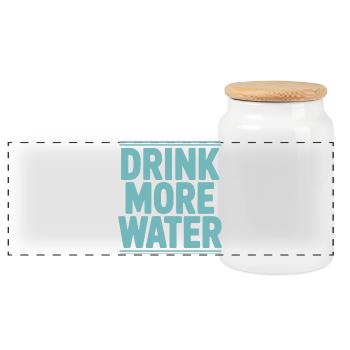 Drink More Water Health Coach Funny Hydration - Panoramic Cookie Jar with Wooden Lid - white - Front
