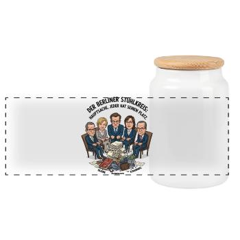 The Berlin Chair Circle - Panoramic Cookie Jar with Wooden Lid - white - Front