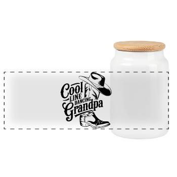 Danse en ligne cool Danse country Grand-père - Boîte à biscuits avec couvercle en bois - blanc - Devant