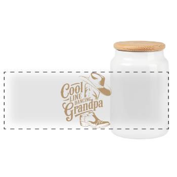 Lässiger Cowboy Linedance Großvater Spruch - Panorama Keksdose mit Holzdeckel - Weiß - Vorne