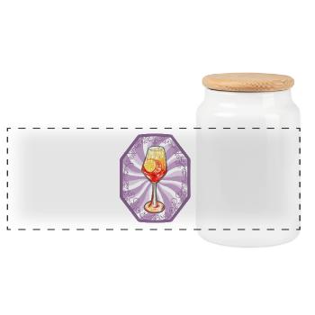Summer Cocktail Illustration - Panorama Keksdose mit Holzdeckel - Weiß - Vorne
