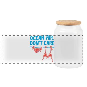 T-shirt Ocean Air Laundry Day - Boîte à biscuits avec couvercle en bois - blanc - Devant