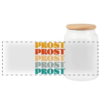 Prost - Boîte à biscuits avec couvercle en bois - blanc - Devant