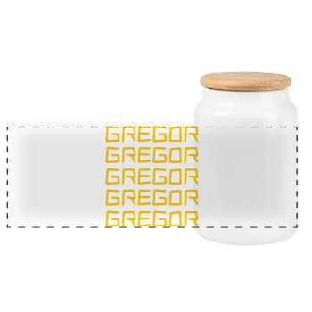 First name Gregor - Panoramic Cookie Jar with Wooden Lid - white - Front