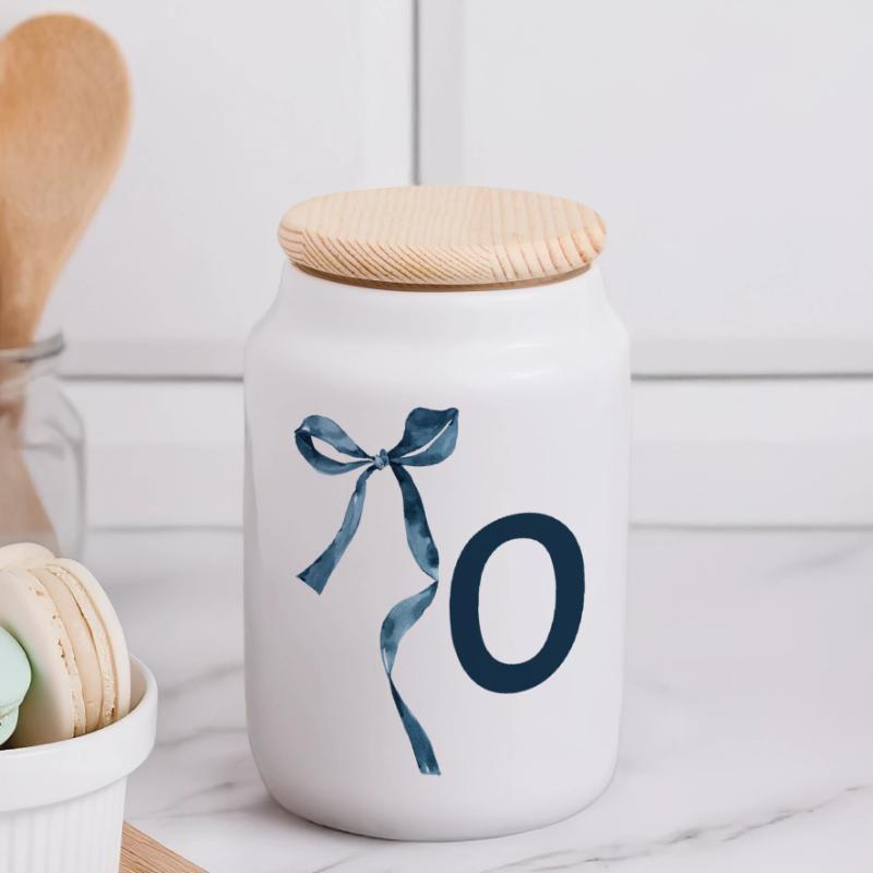 Monogramm oder Geschenkidee Panorama Keksdose mit Holzdeckel