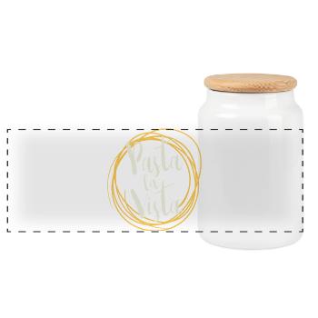 Pasta la Vista – Funny Food Design - Boîte à biscuits avec couvercle en bois - blanc - Devant