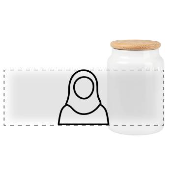 Muslim woman - Panoramic Cookie Jar with Wooden Lid - white - Front