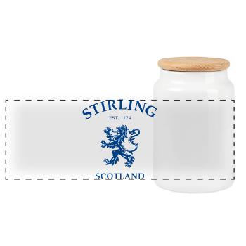 Stirling, Écosse - Boîte à biscuits avec couvercle en bois - blanc - Devant