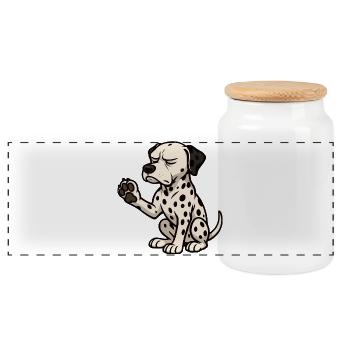 Dalmatians Dalmatian Keepers Dalmatian Owners - Panoramic Cookie Jar with Wooden Lid - white - Front