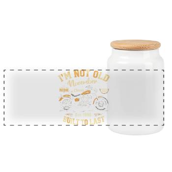 Voiture de collection Novembre 1998 Né Vintage Anniversaire - Boîte à biscuits avec couvercle en bois - blanc - Devant