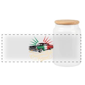 Chicano Forever Mexico Pride - Panoramic Cookie Jar with Wooden Lid - white - Front